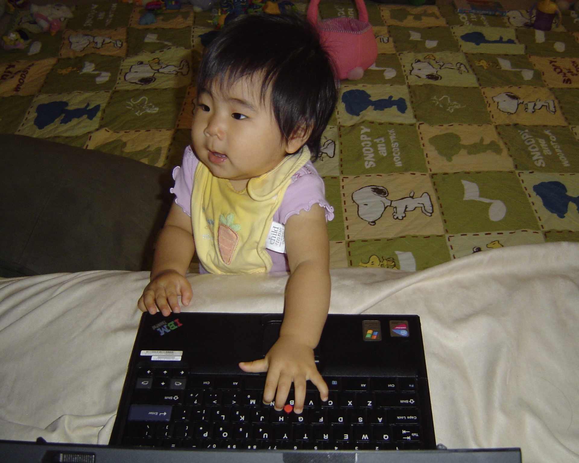 baby with computer